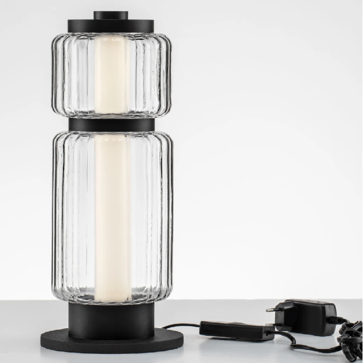 LUCES ALQUERI LE45809 lampa stołowa LED 7W z ryflowanego szkła