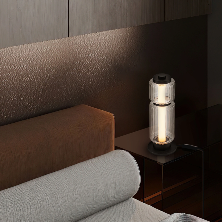 LUCES ALQUERI LE45809 7W LED table lamp made of ribbed glass