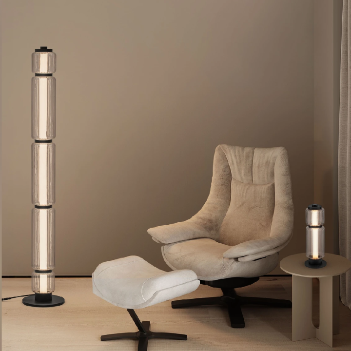 LUCES ALQUERI LE45810 lampa podłogowa LED 23W 123cm eleganckie szkło