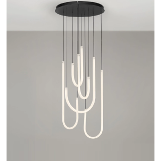 LUCES TABERNAS LE46150 czarna lampa wisząca LED 55W 3000K pięć pętli
