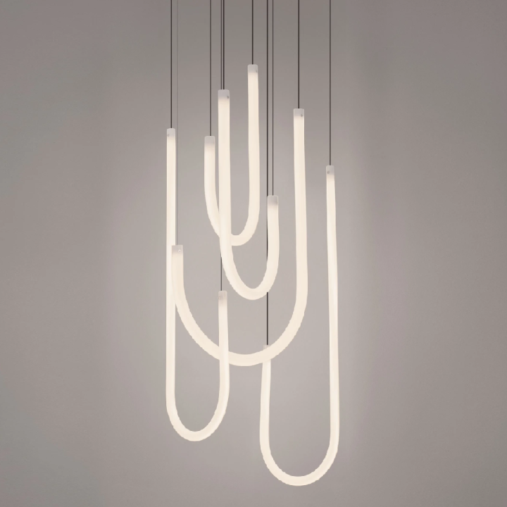 LUCES TABERNAS LE46150 czarna lampa wisząca LED 55W 3000K pięć pętli