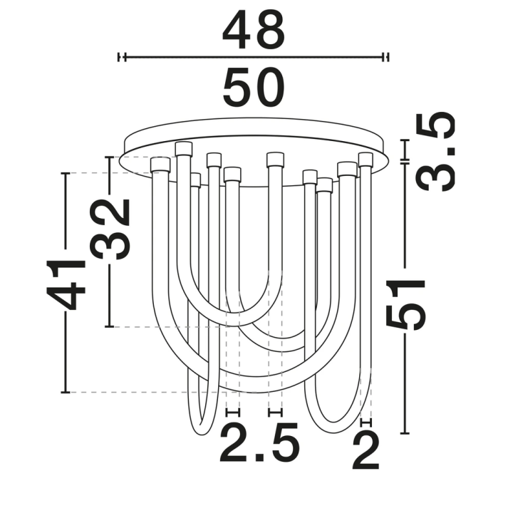 LUCES TABERNAS LE46152 LED ceiling light 55W 3000K 5 illuminated loops