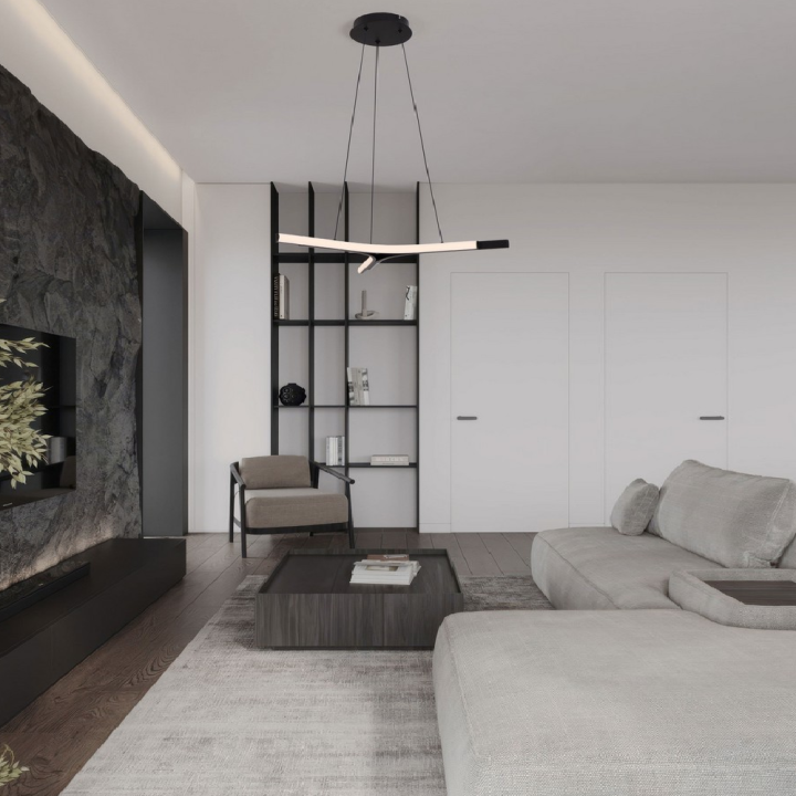 LUCES UJUE LE46227 modern black LED pendant light, 29W, 3000K