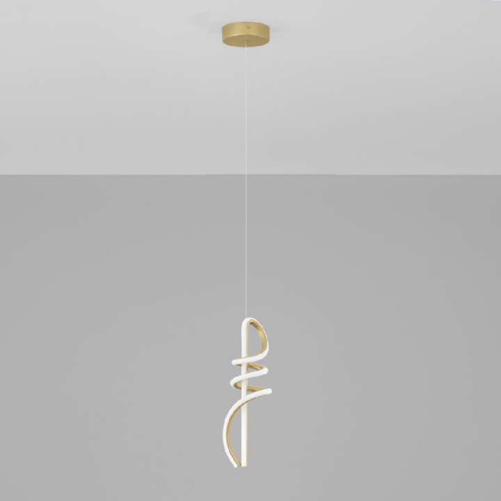 LUCES ALMAZAN LE45799 złota lampa wisząca LED elegancka, smukła oprawa
