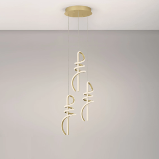 LUCES ALMAZAN LE45800 złota lampa wisząca LED 54W 3000K stylowy akcent