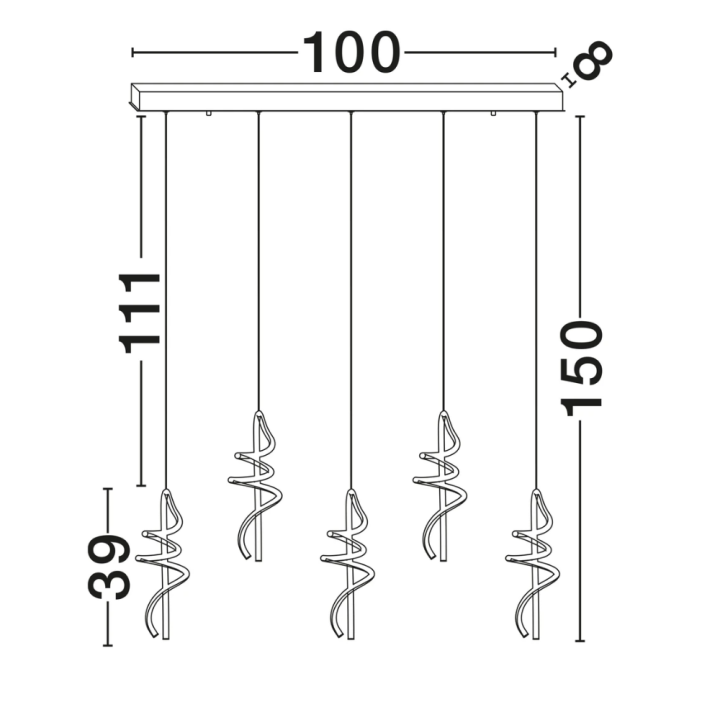 LUCES ALMAZAN LE45801 LED pendant lamp, 3673 lm, high-output light