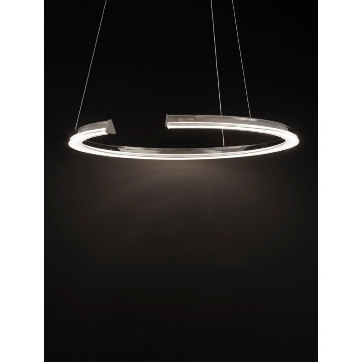 LUCES ORINOCO LE46130 large silver ring LED pendant light &Oslash;86cm 3000K