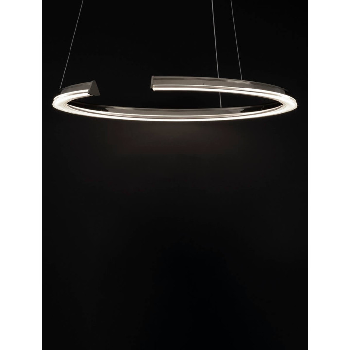 LUCES ORINOCO LE46130 duża lampa wisząca srebrny ring 86cm LED 3000K