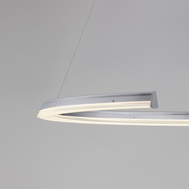 LUCES ORINOCO LE46130 duża lampa wisząca srebrny ring 86cm LED 3000K
