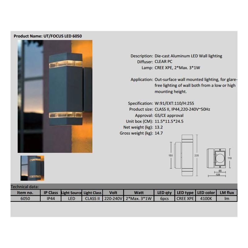 Jannik 2 Exterior Wall Light Led Ip44 Graphite 7 6w Lutec Jannik 2 Exterior Wall Light