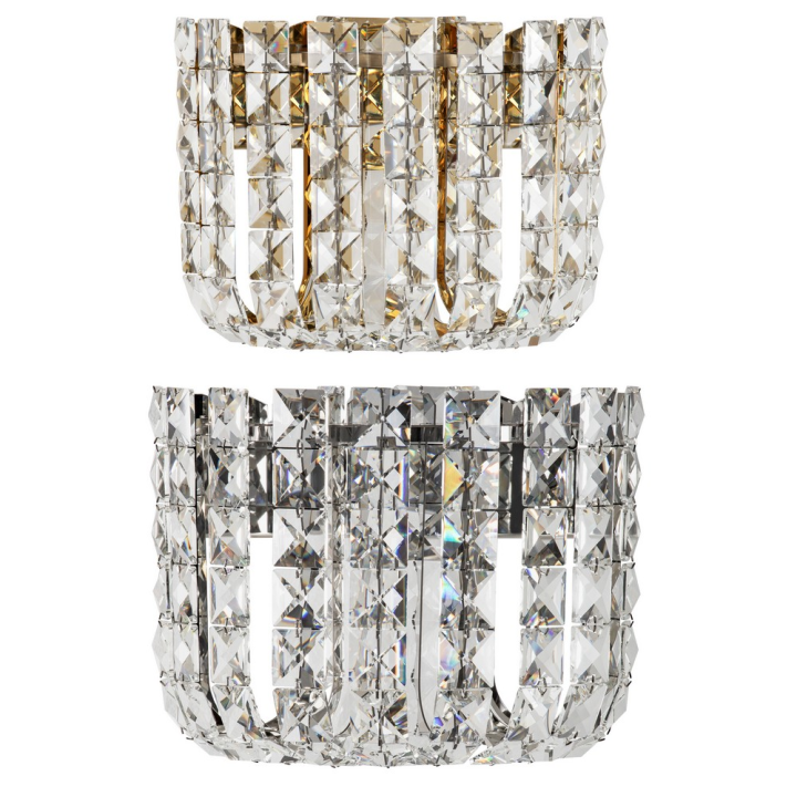LUCES ARONA LE45856/9 crystal LED wall light 12W 3500K chrome or gold