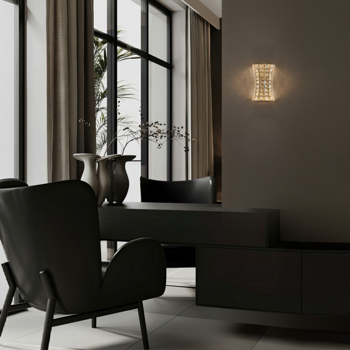 LUCES ARONA LE45867/71 elongated crystal LED wall lamp, 12W, 720lm