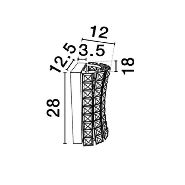 LUCES ARONA LE45867/71 elongated crystal LED wall lamp, 12W, 720lm