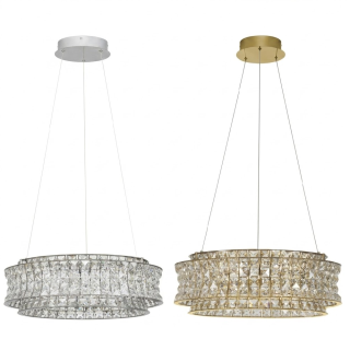 LUCES ARONA LE45864/5/8/9 LED pendant light, 3500K, crystal, 2 sizes