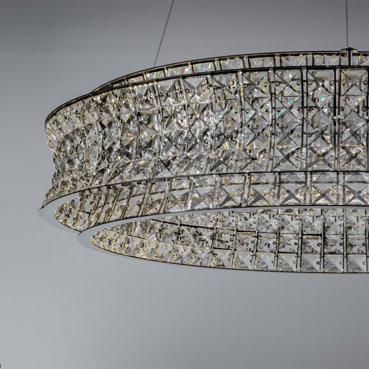 LUCES ARONA LE45864/5/8/9 lampa wisząca LED 3500K kryształ 2 rozmiary