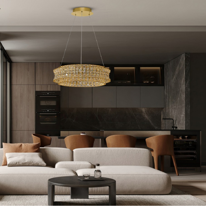 LUCES ARONA LE45864/5/8/9 lampa wisząca LED 3500K kryształ 2 rozmiary