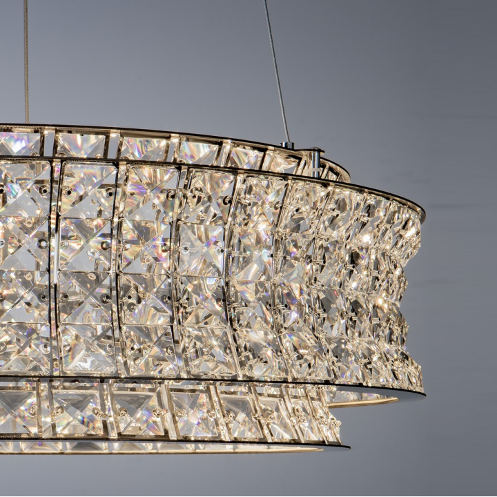 LUCES ARONA LE45864/5/8/9 lampa wisząca LED 3500K kryształ 2 rozmiary