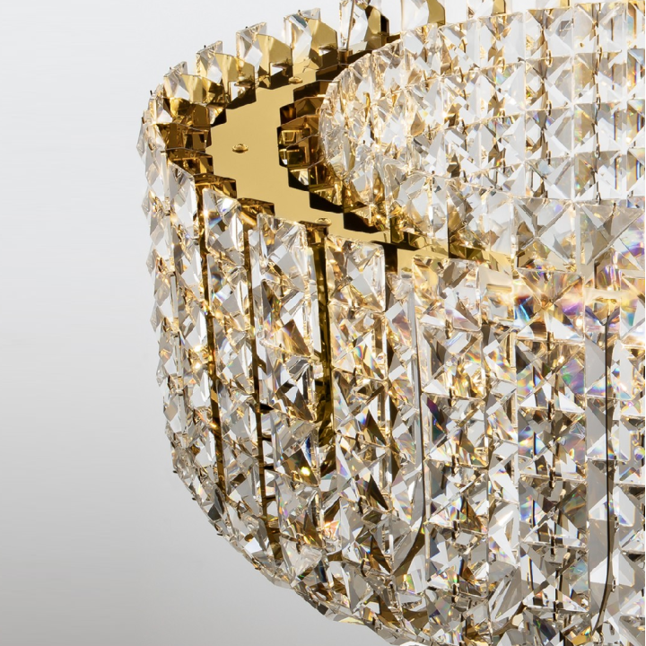 LUCES ARONA LE45854/7 lampa wisząca chrom, złoty z kryształami LED 3500K