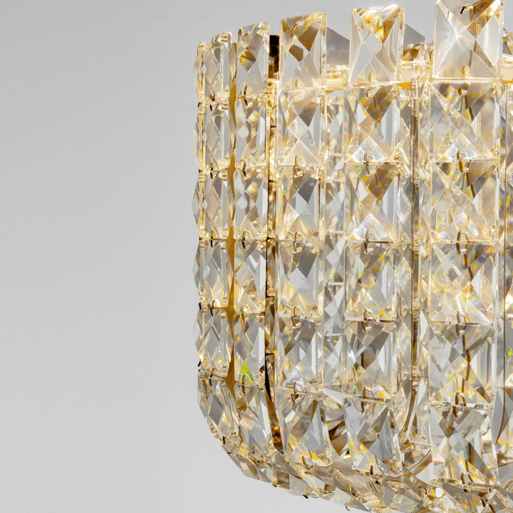 LUCES ARONA LE45854/7 lampa wisząca chrom, złoty z kryształami LED 3500K