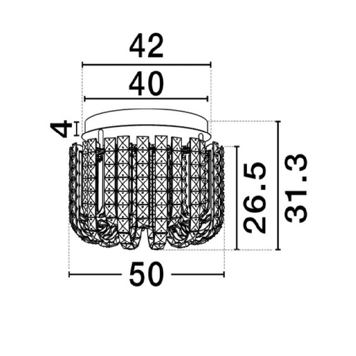 LUCES ARONA LE45855/8 kryształowy plafon sufitowy LED 3500K złoty, chrom