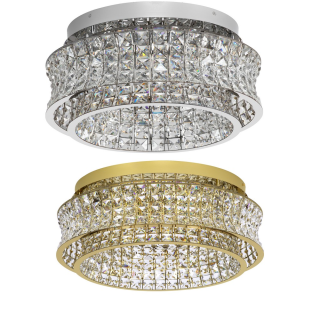 LUCES ARONA LE45860/1/2/3 LED ceiling light, crystal, chrome/gold