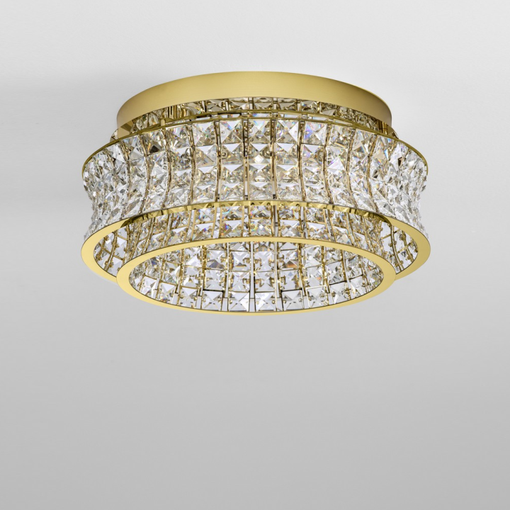 LUCES ARONA LE45860/1/2/3 LED ceiling light, crystal, chrome/gold