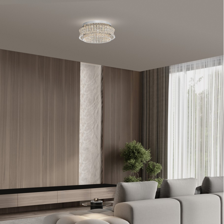 LUCES ARONA LE45860/1/2/3 LED ceiling light, crystal, chrome/gold