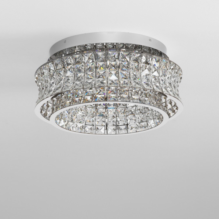 LUCES ARONA LE45860/1/2/3 kryształowy plafon LED &Oslash;50/60cm chrom, złoty