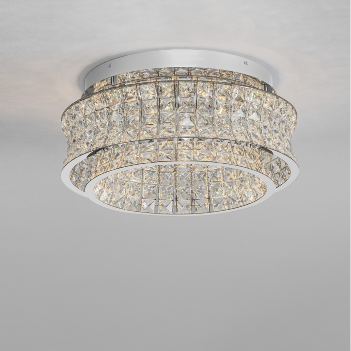 LUCES ARONA LE45860/1/2/3 kryształowy plafon LED &Oslash;50/60cm chrom, złoty