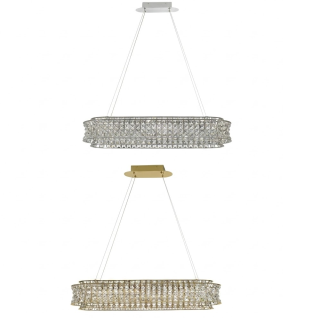 LUCES ARONA LE45866/70 LED pendant lamp, 3500K, crystal chrome, gold