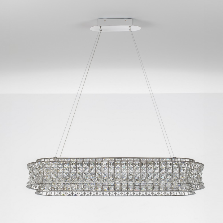 LUCES ARONA LE45866/70 lampa wisząca LED 3500K złota, chrom i kryształy