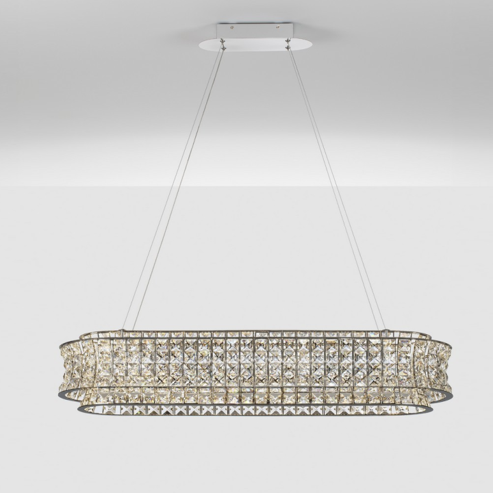 LUCES ARONA LE45866/70 lampa wisząca LED 3500K złota, chrom i kryształy