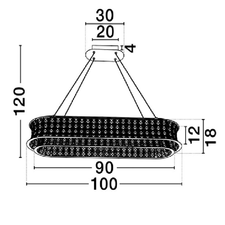 LUCES ARONA LE45866/70 lampa wisząca LED 3500K złota, chrom i kryształy