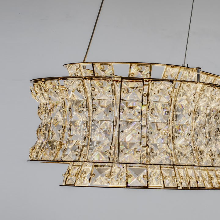 LUCES ARONA LE45866/70 lampa wisząca LED 3500K złota, chrom i kryształy