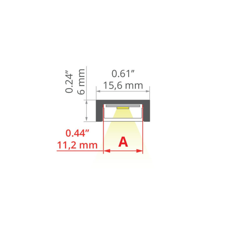 Profil LED Micro-Plus srebrny anodowany 1m, 2m