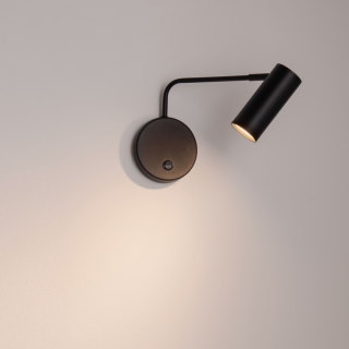 LUCES GRAUS LE46054 czarny kinkiet z regulowanym ramieniem GU10 czarny