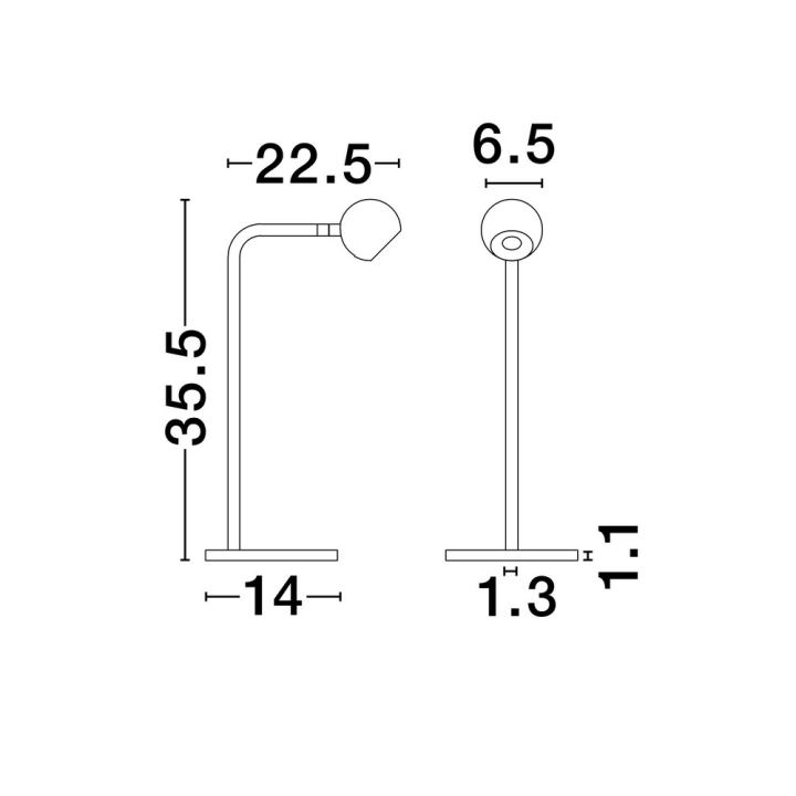 LUCES PUCARANI LE46133 złota lampa stołowa LED 6W regulowana
