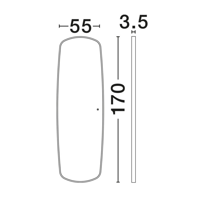 LUCES SINIA wysokie lustro LED 55x170 cm 58W 3000K IP44 czarne