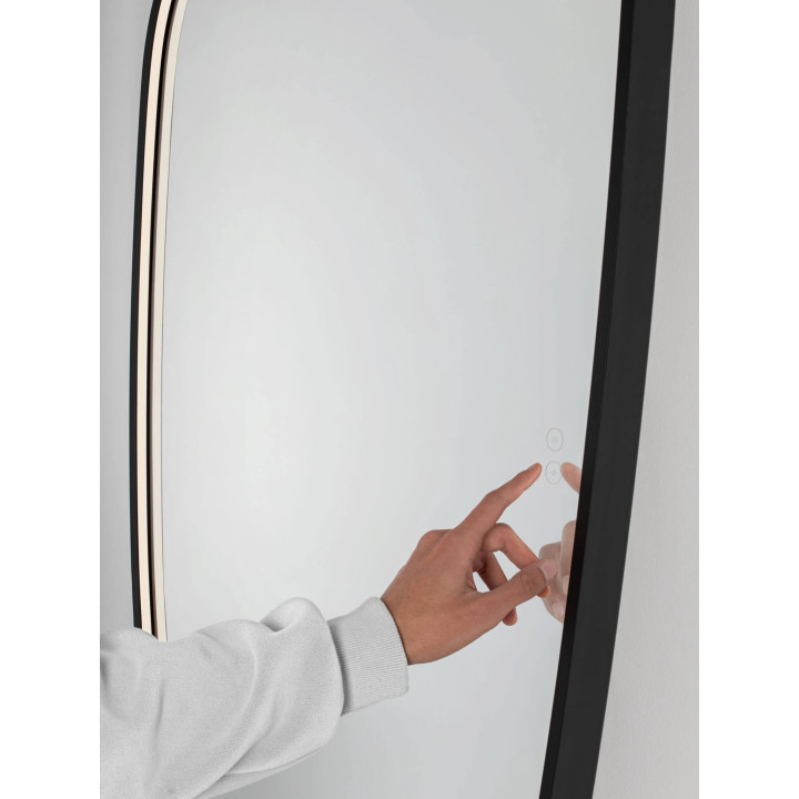 LUCES SINIA Large LED Mirror 65x135 cm 53W 3000K IP44 Black
