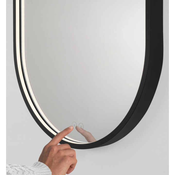 LUCES ZELVA LED Bathroom Mirror 50x80 cm 36W 3000K IP44 Black