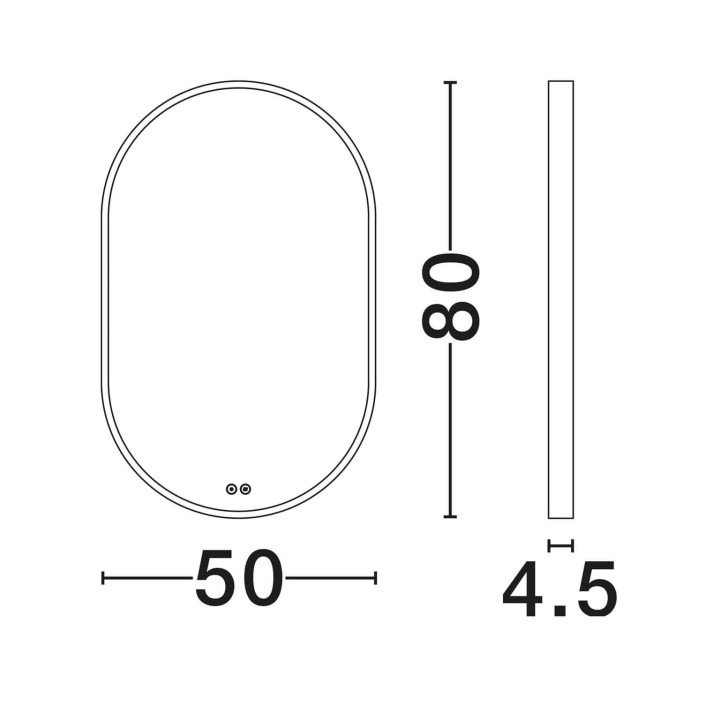 LUCES ZELVA lustro łazienkowe LED 50x80 cm 36W 3000K IP44 czarne