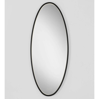 LUCES RILO wąskie lustro łazienkowe LED 36x90 cm 35W 3000K IP44 czarne