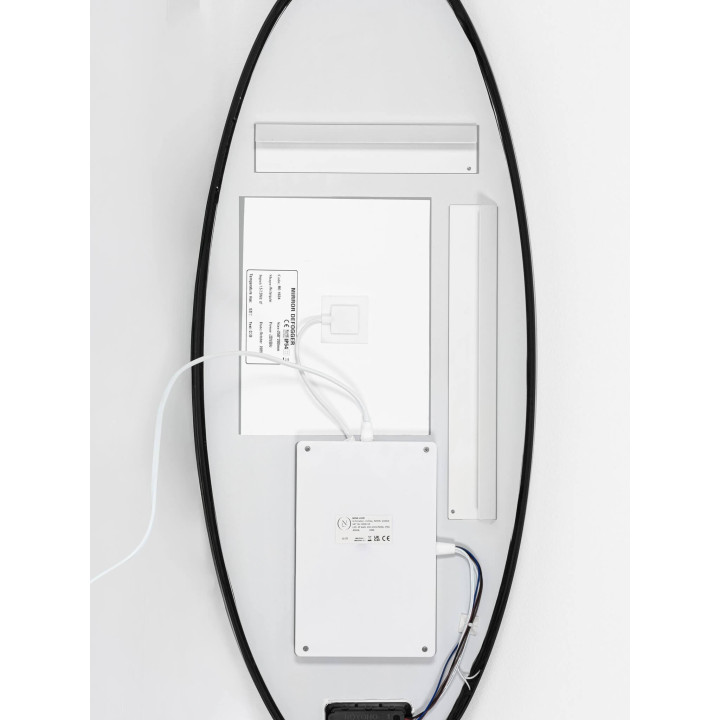 LUCES RILO wąskie lustro łazienkowe LED 36x90 cm 35W 3000K IP44 czarne