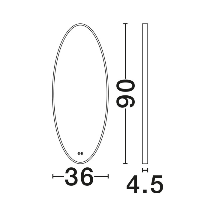 LUCES RILO Slim LED Bathroom Mirror 36x90 cm 35W 3000K IP44 Black