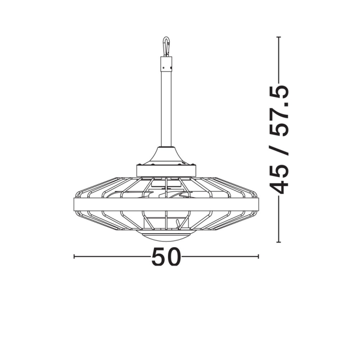 LUCES BENASAL LE45943 pendant fan with LED, adjustable CCT, and IP44