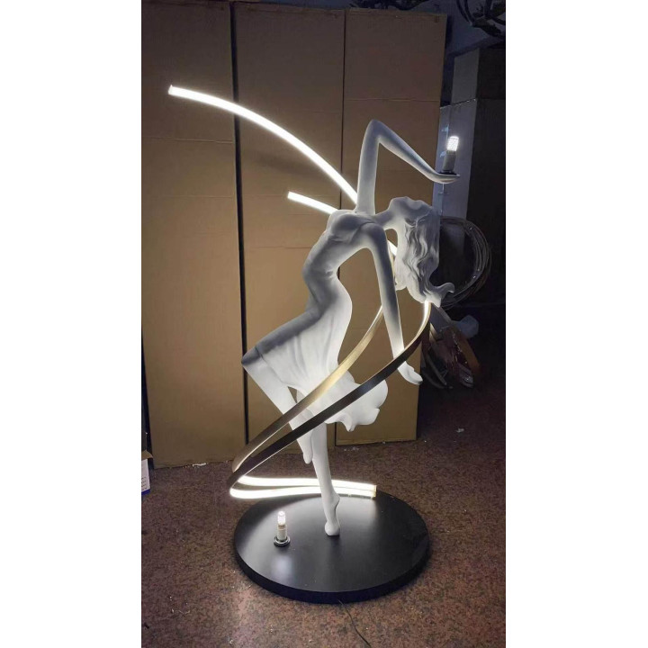 DANCING GIRL designer, large figure floor lamp