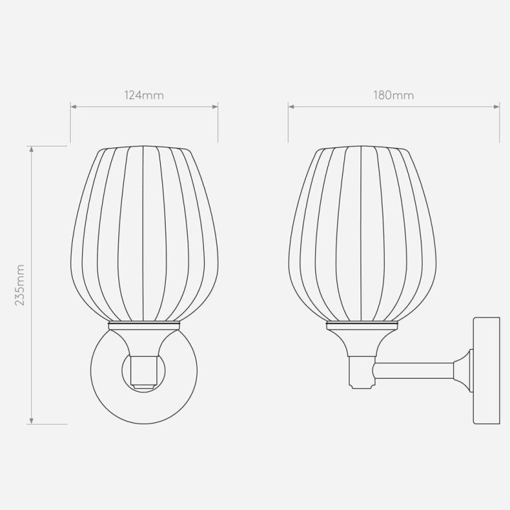 ASTRO LIBERTY WALL 1485001/2/3 tulip-shaped glass bathroom wall light