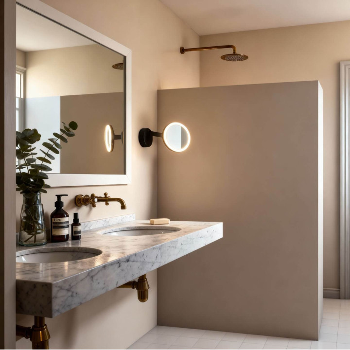 LEDS-C4 VANITY round LED illuminated mirror 9W 3000K, chrome or black