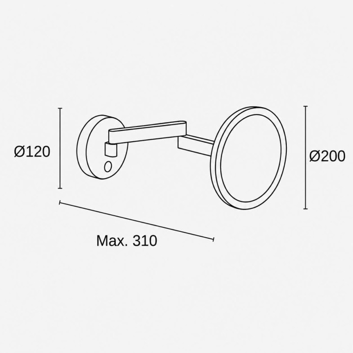 LEDS-C4 VANITY round LED illuminated mirror 9W 3000K, chrome or black