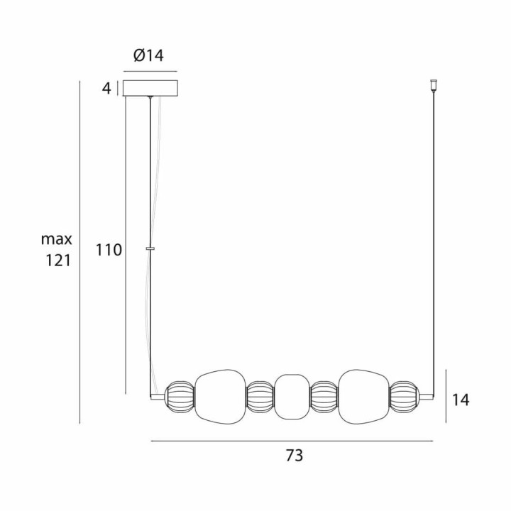 MAXLIGHT Modern P0630 LED pendant lamp 3000K 27W length 73cm